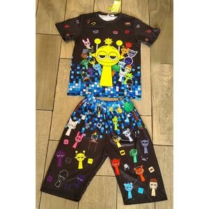 Sprunki t-shirt and shorts set youth size 10/12